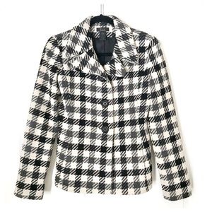 Frenchi Wool Blend Checker Plaid Blazer Jacket